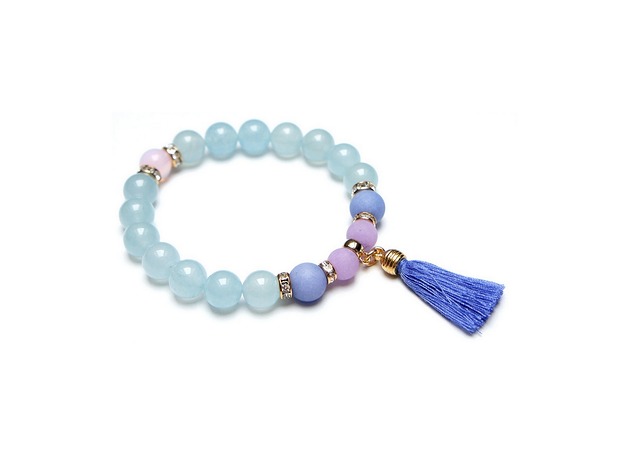 bransoletki z kamieni naturalnych Chwościk Boho - Lavender and blue vol. 2  /18-10-24/