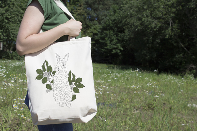 Torba bawełniana Biały królik AllbagAllprints