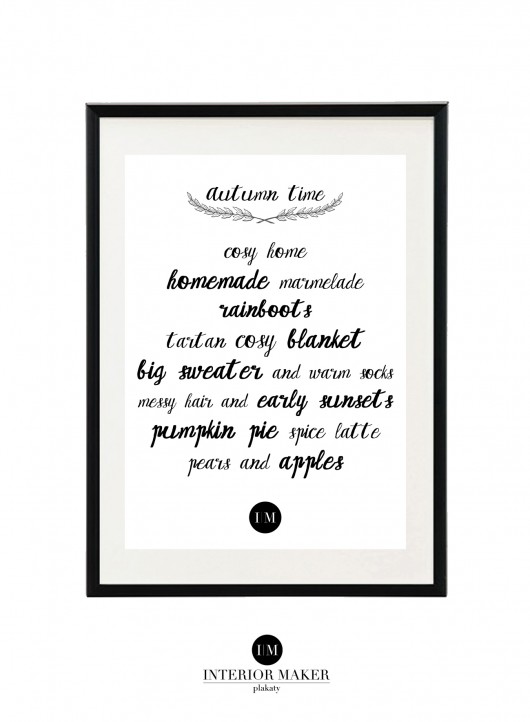 Jesienny plakat  Autumn time - format 21x29,7cm Interior Maker wnetrza