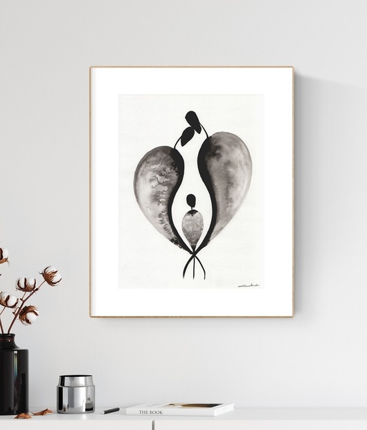 grafika 30X40 cm wykonana ręcznie MiniMalArt
