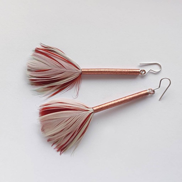 kolczyki z piórami PIÓRKO kolczyki