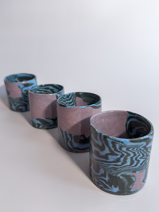 kubki Czarka / kubek nerikomi fioletowo-psychodeliczny set