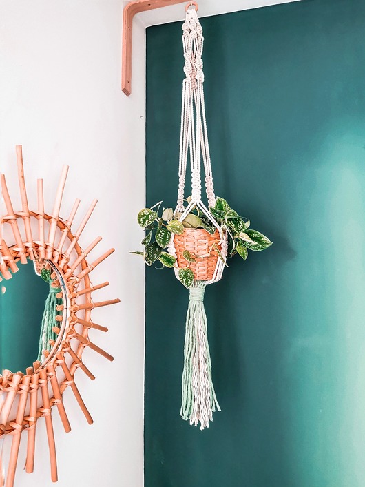 Kwietnik makrama Boho home styl Hygge Macrame
