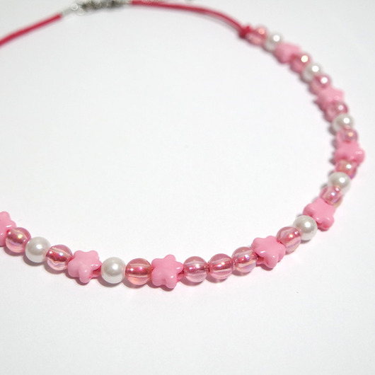 chokery Naszyjnik - Różowe gwiazdki