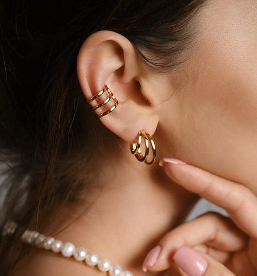 Potrójna nausznica- srebro 925 pozłacane Coccola JEWELLERY