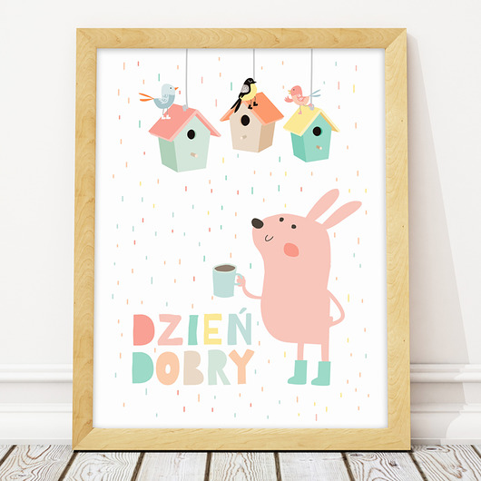 Plakat Dzień dobry 3. Duży 50x70cm. Sprinkles