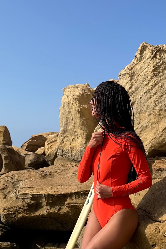 stroje kąpielowe i kostiumy kąpielowe damskie Saghir Swim & Surf Suit - Burnt Orange Kostium jednoczęściowy