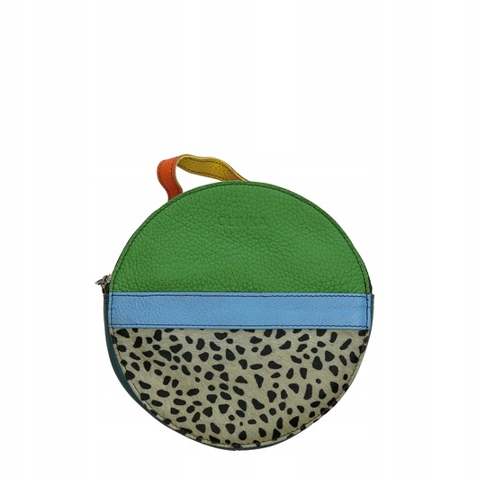 torby na ramię Torebka listonoszka skórzana okrągła skóra naturalna elegancka eko OLIVKA