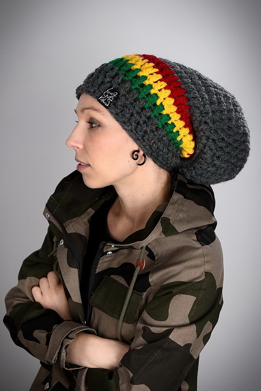 czapki damskie DreadLove Rasta 02 - CIEMNO SZARY