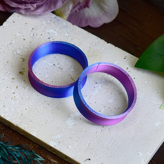 biżuteria różna Tunele do uszu 10-100mm / niebiesko-różowe / plugi, tunele siodłowe