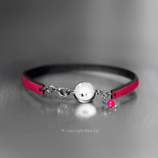 bransoletki ze szkła Mały Książę Róża - bransoletka simple + box