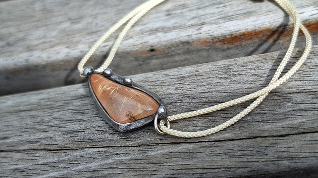 bransoletki wire wrapping Kwarc na lato  - bransoletka sznurkowa