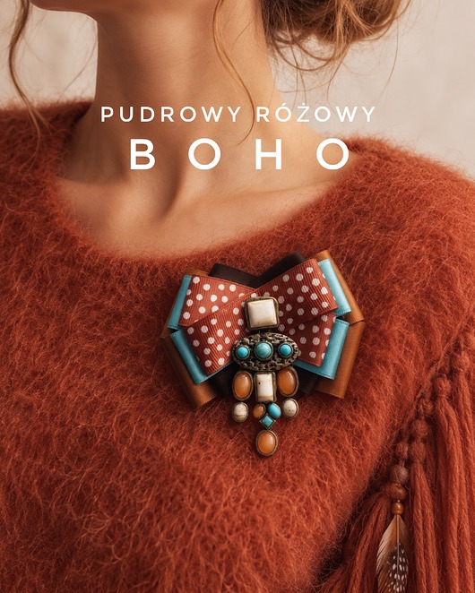 broszki Brosza z kolekcji Boho z niesamowitymi paciorkami i kamieniami