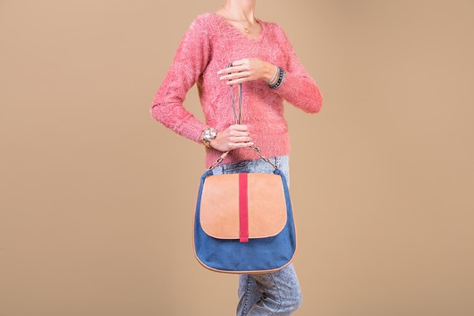 torby na ramię SASHKA - beż, granat, czerwony