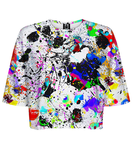 t-shirt damskie DR.CROW T-shirt Krótki CROP Splash