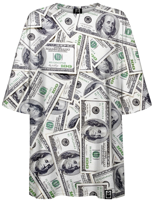 t-shirt damskie DR.CROW T-shirt Damski Oversize Dollars