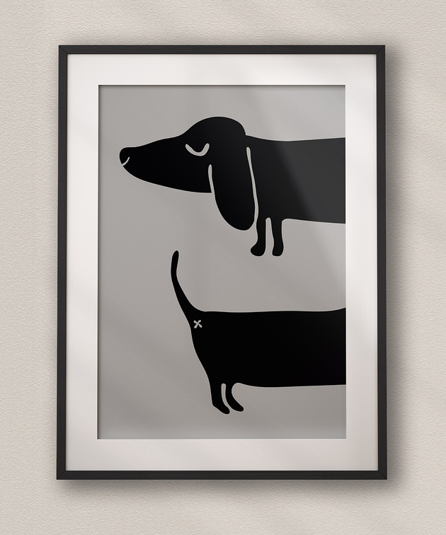 grafiki i ilustracje Minimalistyczny plakat Jamnik