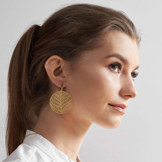 kolczyki złote Oryginalne kolczyki złote liście Hemera