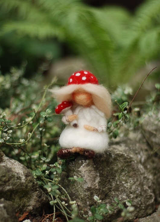 karuzele i girlandy do łóżeczka Leśna Wróżka Muchomorek - Waldorf toys