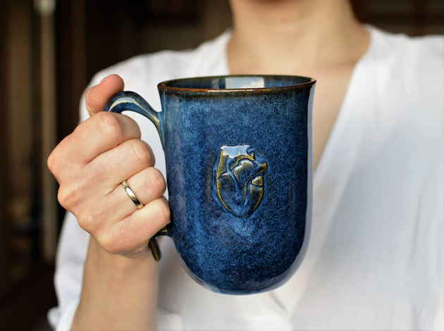 kubki Duży Kubek Serce Ceramiczne Głębia 550ml
