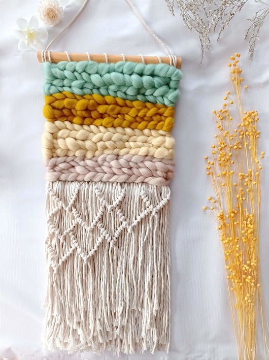 makramy Makatka makrama na ścianę Wschód Słońca