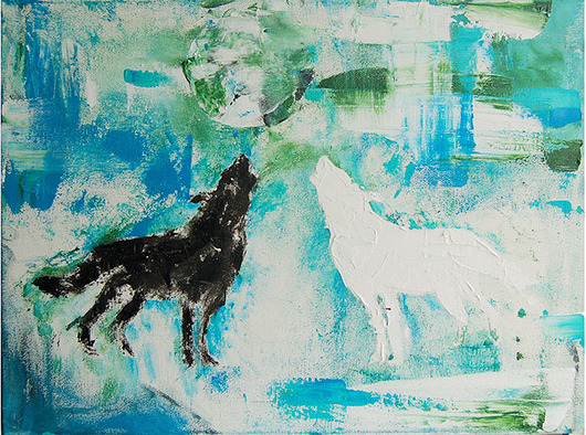 Do Księżyca 30x40 płótno, ręcznie malowane millla