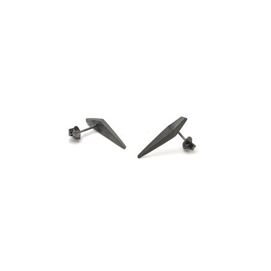 wisiory ONE EDGE LONG / satin BLACK EARRINGS