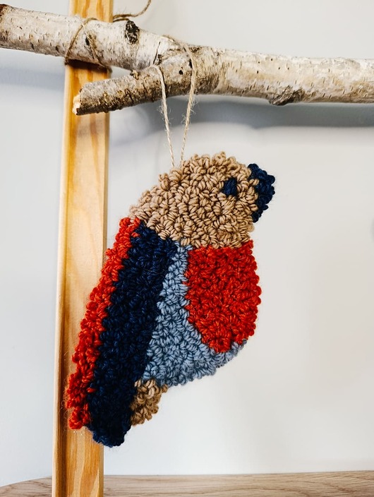 Ozdoby na ścianę Miękka zawieszka ścienna - ptaszek granatowy NA ZAMÓWIENIE