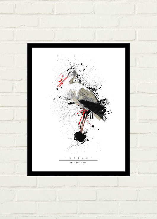 STORK PAINTED Plakat GAU Home