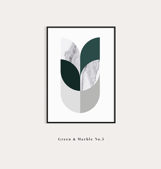 plakaty Marble 5 - plakat na ścianę z zielonym i marmurem