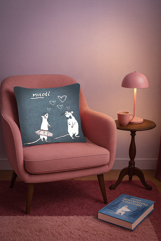 poduszki z napisami PODUSZKA dekoracyjna, print MIŁOŚĆ (bawełna)