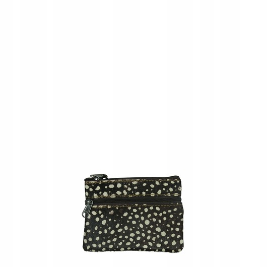 portfele damskie Saszetka skórzana bilonówka skóra naturalna na klucze bilon poręczna OLIVKA