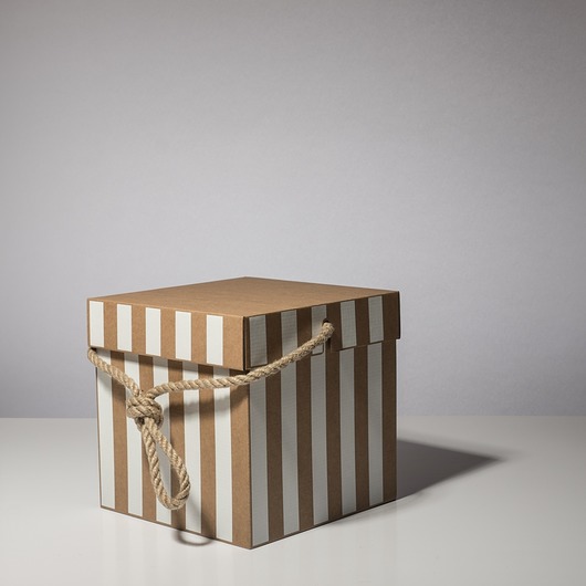 Bag Box Torba tekturowa 22x22x22 cm pasy białe BagStreetBox