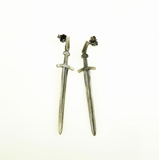 kolczyki srebrne Kolczyki srebrne - Miecze