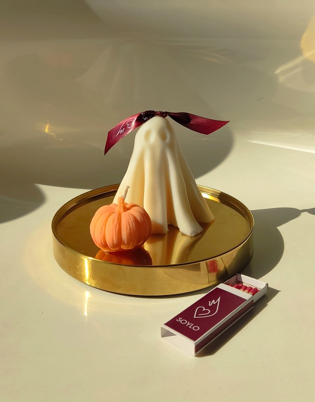 świeczniki i świece ZESTAW sojowa duch i mini dynia halloween SOYLO
