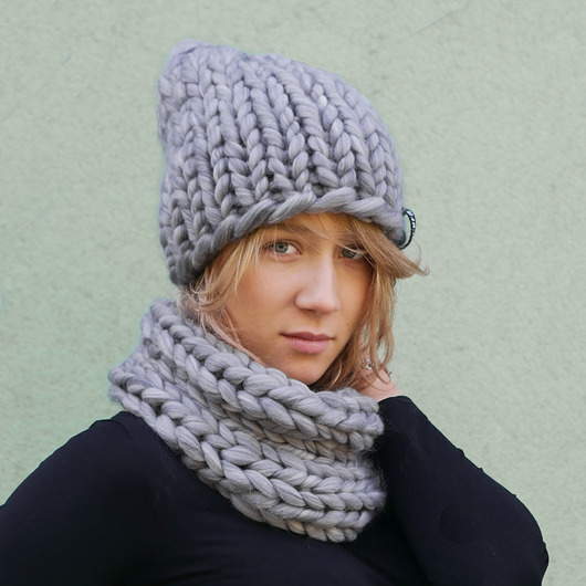 tuby i kominy Zestaw czapka i Komin 100% merino