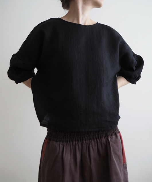 bluzki - inne Bluzka "COSMOS" black, len 100%
