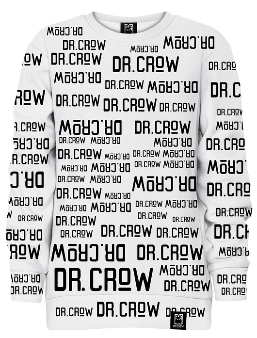 bluzy dla chłopców Bluza bez kaptura Chłopiec DR.CROW Napisy Logo Biała