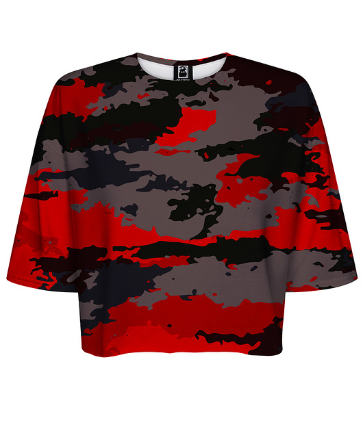 t-shirt damskie DR.CROW T-shirt Krótki CROP Moro Black Red