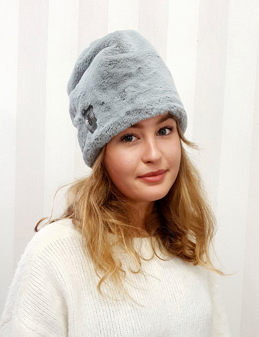 czapki damskie CZAPKA CHAPOOSIE SoftFur Gray