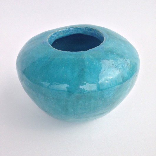Wazon ceramiczny turkusowy RakuCracu