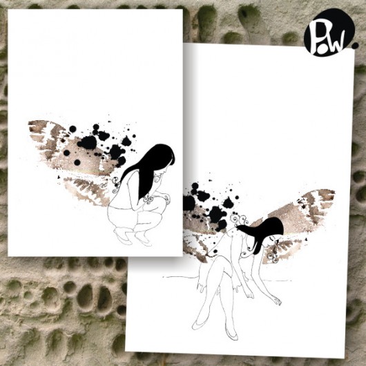 Kobieta - Ćma - dwie ilustracje A4 Parallel World