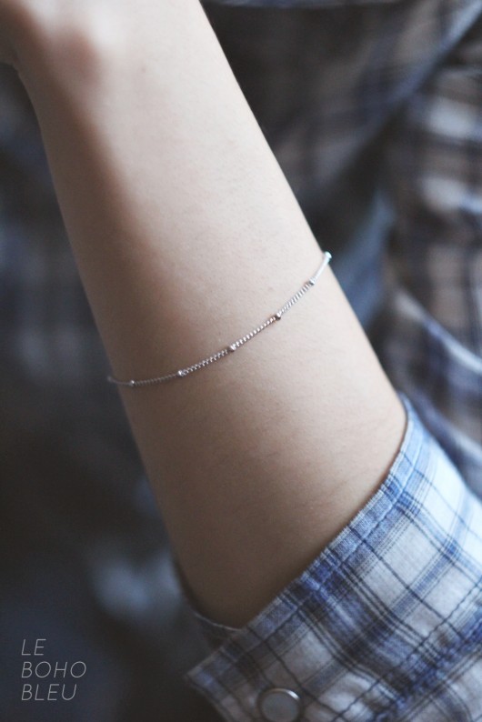 bransoletki - inne Rhodium Plated Dainty Bracelet