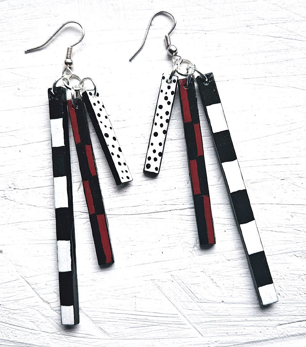 kolczyki drewniane Prowokacja do kwadratu