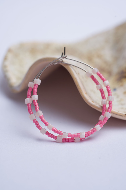 kolczyki - inne Kolczyki koła z koralików