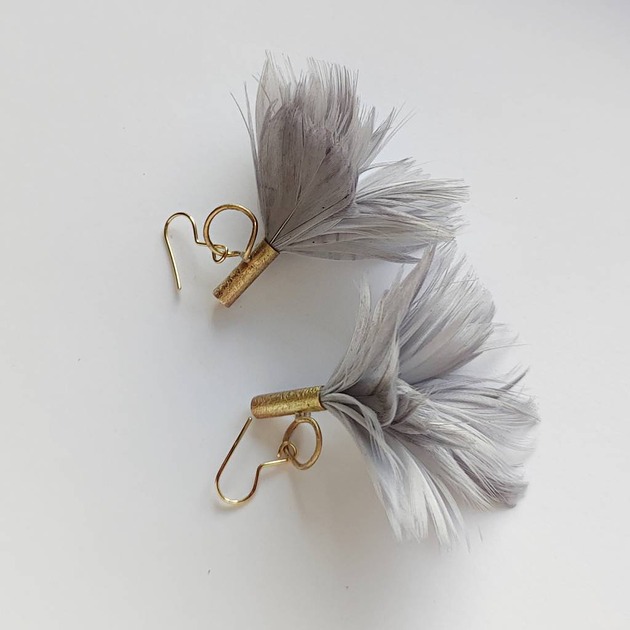 kolczyki z piórami PIÓRKO kolczyki