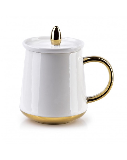 Kubek Porcelanowy z Pokrywką Aldo Biały MIA home
