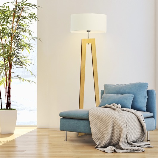 lampy podłogowe Drewniana lampa podłogowa BALI