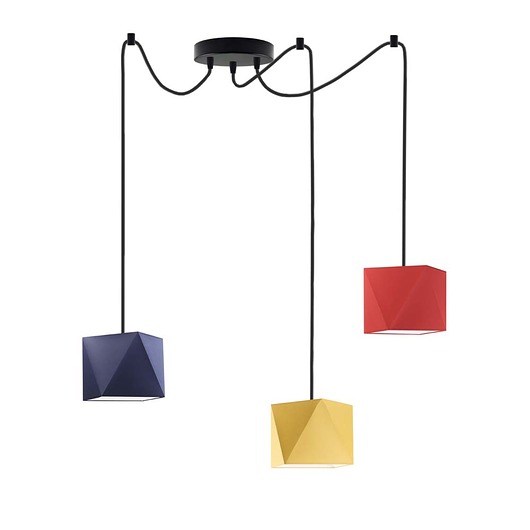 lampy wiszące Kolorowa 3-płomienna lampa wisząca do jadalni KANO D3