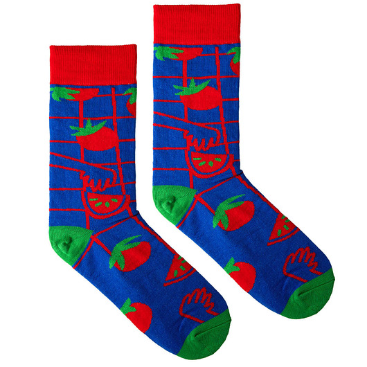 skarpetki męskie Skarpetki pomidory niebieskie skarpetki we wzory Kabak